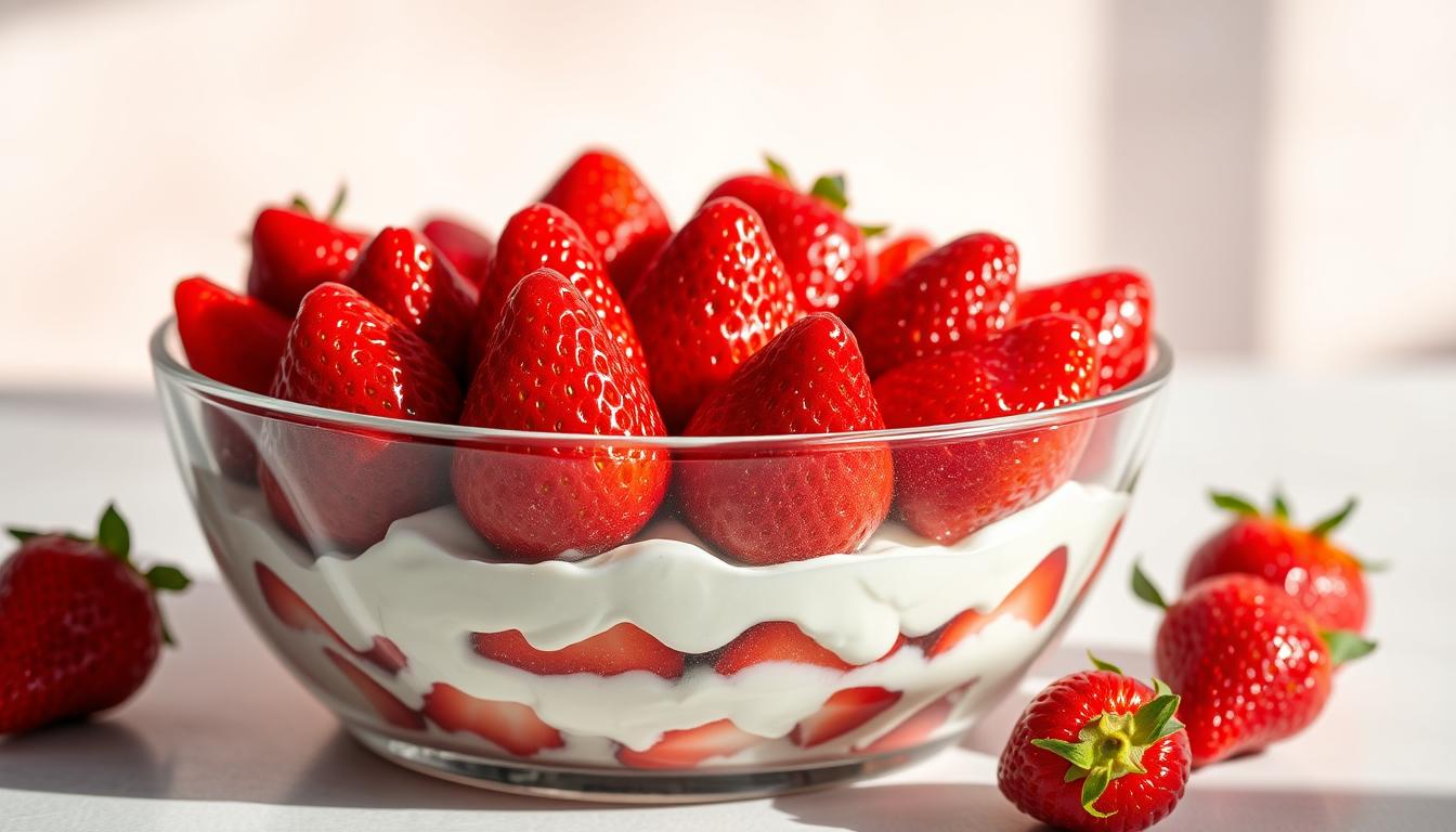 Cold strawberry dessert