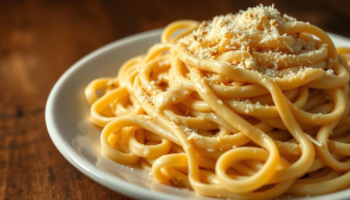 Fettuccine Alfredo with Garlic and Parmesan